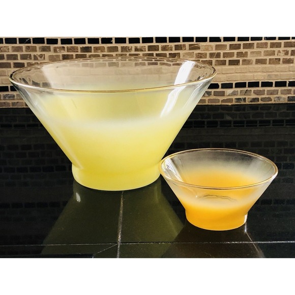 Other - Vintage Blendo Bright Yellow‎ And Orange Chip and Dip Set MCM EUC